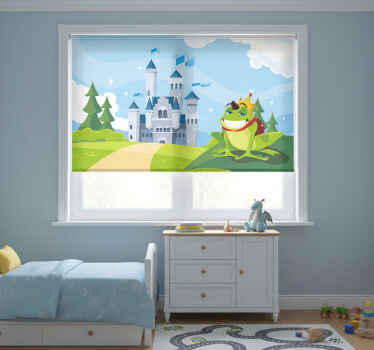 Toile fenêtre chambre enfant prince grenouille et château - TenStickers