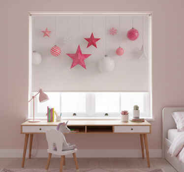 Estor enrollable infantil globos de adornos rosas - TenVinilo