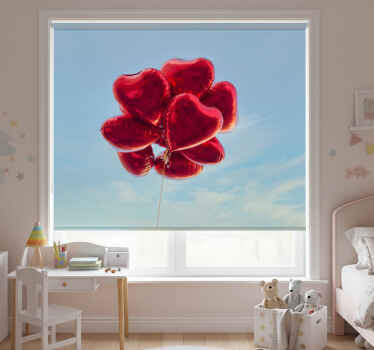 Toile fenêtre chambre enfant ballons rouges vintage - TenStickers