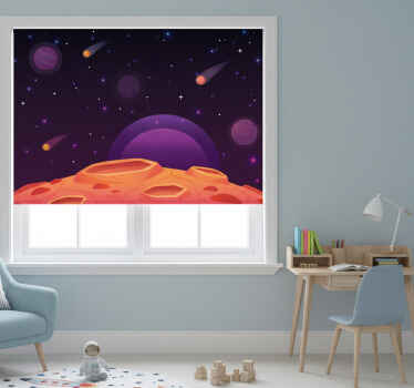 Estor enrollable infantil medio planeta con planetas - TenVinilo