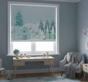 Estor enrollable infantil granja en el bosque low poly - TenVinilo