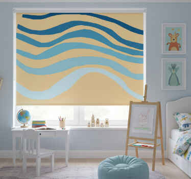 Toile fenêtre chambre enfant design abstrait vagues pastel - TenStickers