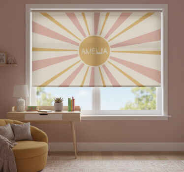 Toile fenêtre chambre enfant soleil coloré boho - TenStickers