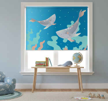 Toile fenêtre chambre enfant créatures marines - TenStickers