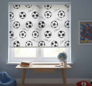 Toile fenêtre chambre enfant football personnalisé - TenStickers