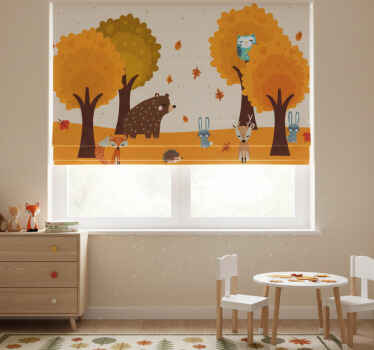 Estor enrollable infantil animales salvajes adorables - TenVinilo