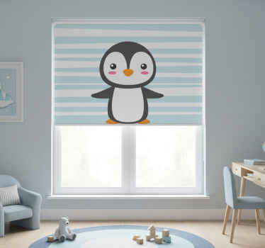 Rolgordijn kinderkamer blije pinguïn - TenStickers