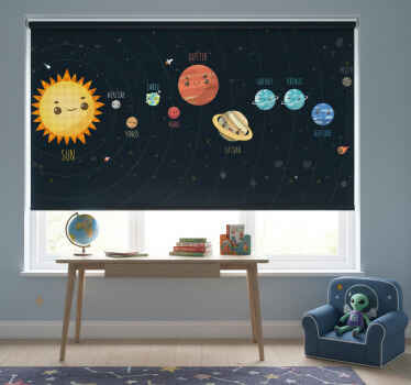Estor enrollable infantil sistema solar explicado - TenVinilo