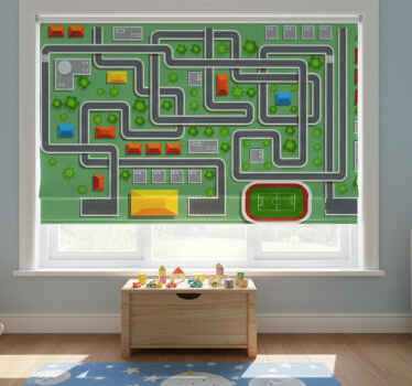 Toile fenêtre chambre enfant tapis de jeu avec rues - TenStickers