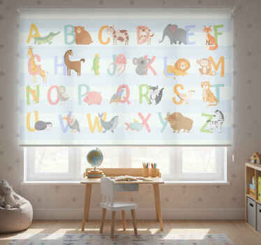 Toile fenêtre chambre enfant alphabet avec chiffres - TenStickers
