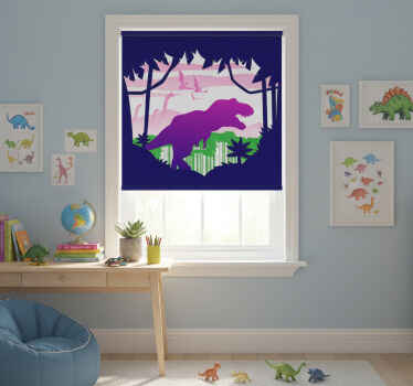 Toile fenêtre chambre enfant tapis vinyle grand dinosaure - TenStickers