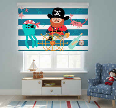 Rolgordijn kinderkamer piratenschatkaart voor kinderen - TenStickers