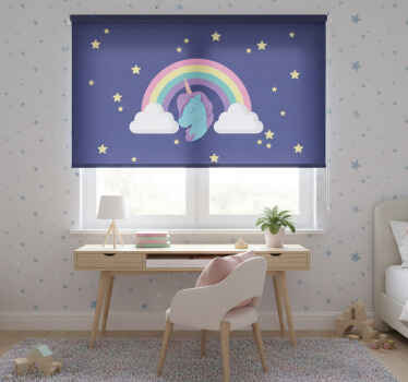 Estor enrollable infantil unicornio arcoíris - TenVinilo