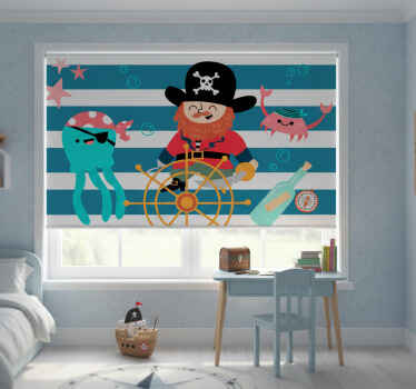 Mørklægningsgardiner børn piratskat kort - TenStickers