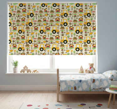 Toile fenêtre chambre enfant motif tracteur coloré - TenStickers