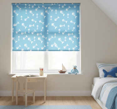Toile fenêtre chambre enfant os de poisson - TenStickers