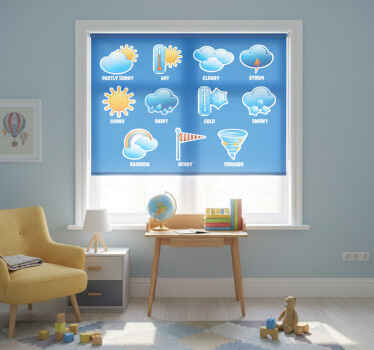 Rolgordijn kinderkamer kids weer - TenStickers