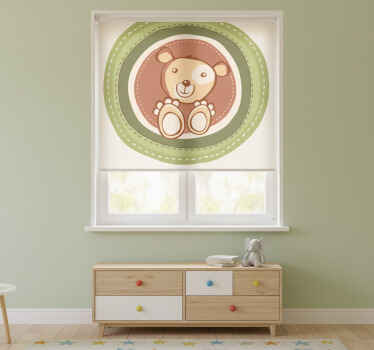Rollo fenster kinderzimmer mit bärenaufkleber im kreis - TenStickers