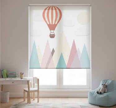 Toile fenêtre chambre enfant paysage géométrique minimaliste - TenStickers