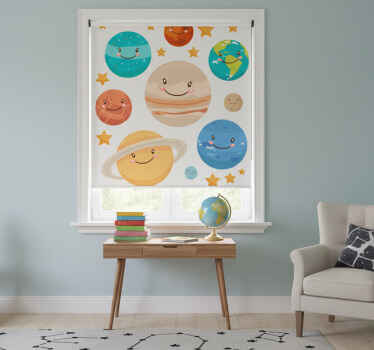 Estor enrollable infantil sticker planetas sistema solar - TenVinilo