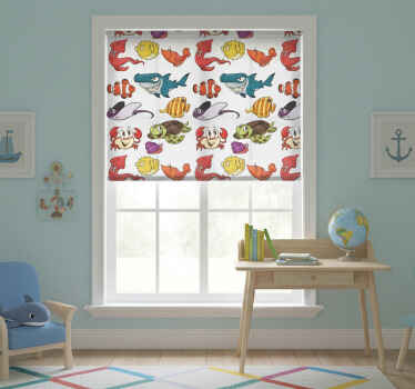 Rollo fenster kinderzimmer bunte fische set - TenStickers