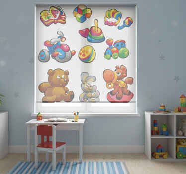 Rollo fenster kinderzimmer mit spielzeugstickern - TenStickers