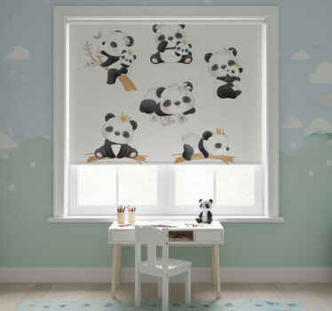 Rolgordijn kinderkamer panda leven - TenStickers