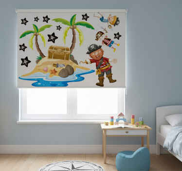 Estor enrollable infantil piratas y palmeras - TenVinilo