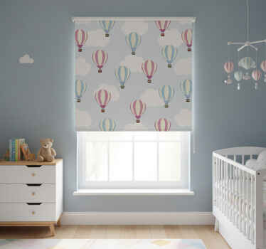 Rollo fenster kinderzimmer himmel und ballons - TenStickers