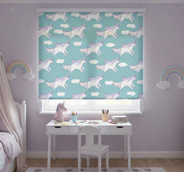 Rollo fenster kinderzimmer einhorn muster - TenStickers