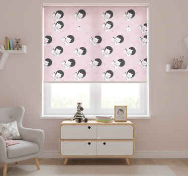 Estor enrollable infantil muebles de cebra y oso - TenVinilo