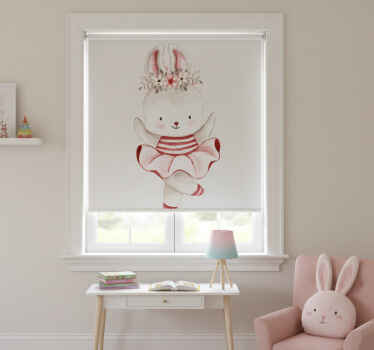 Toile fenêtre chambre enfant danseuse lapin roses - TenStickers