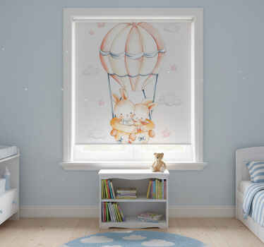 Estor enrollable infantil globo aerostático conejo - TenVinilo