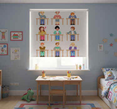 Toile fenêtre chambre enfant sticker collection élèves - TenStickers