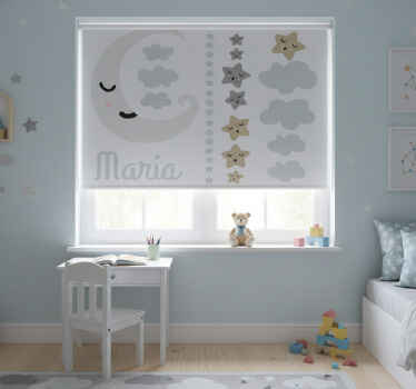 Rollo fenster kinderzimmer personalisierbare mond sterne - TenStickers