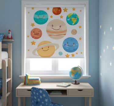 Estor enrollable infantil sticker planetas sistema solar - TenVinilo