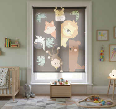 Estor enrollable infantil animales en la puerta - TenVinilo