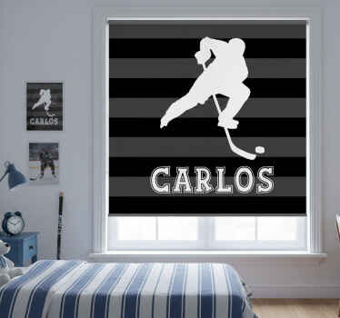 Toile fenêtre chambre enfant hockey sur glace personnalisé - TenStickers