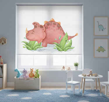 Kids roller blind nordic dinosaur red horns - TenStickers