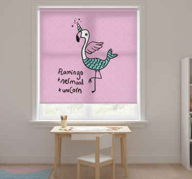 Toile fenêtre chambre enfant illustration flamant rose - TenStickers