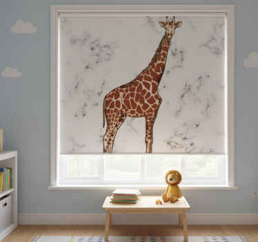 Toile fenêtre chambre enfant portrait de girafe heureux - TenStickers