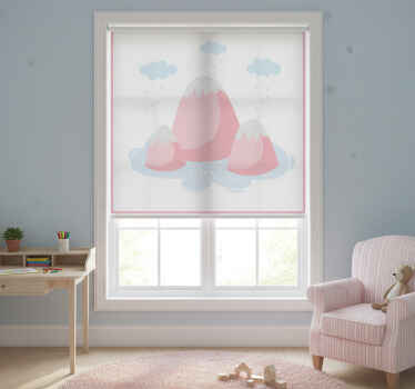 Toile fenêtre chambre enfant montagnes roses pluie - TenStickers