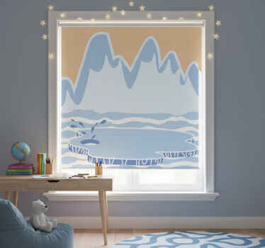 Toile fenêtre chambre enfant montagnes de glace bleues - TenStickers