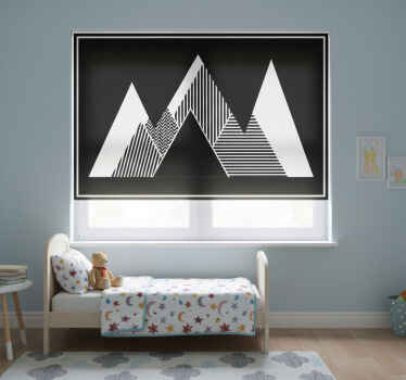 Toile fenêtre chambre enfant montagnes rayées noir et blanc - TenStickers