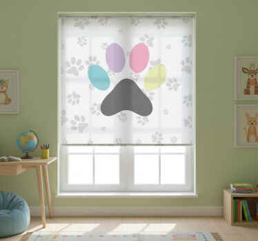 Estor enrollable infantil patas de perro coloridas - TenVinilo