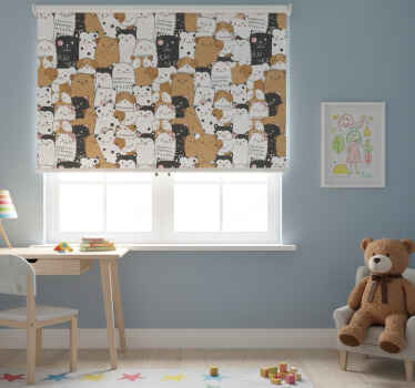 Toile fenêtre chambre enfant chiens mignons sans couture - TenStickers