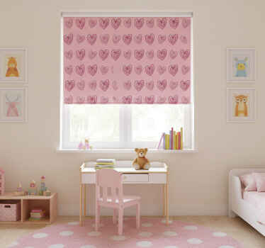 Toile fenêtre chambre enfant motif cœurs roses - TenStickers