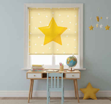 Toile fenêtre chambre enfant étoile classique jaune - TenStickers