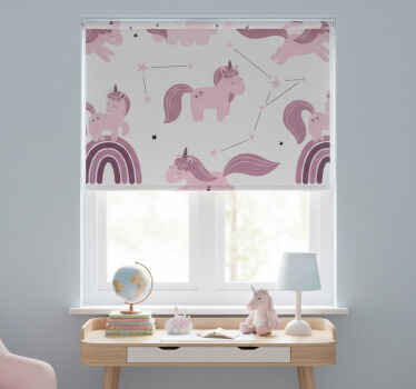 Toile fenêtre chambre enfant licornes amusantes étoiles - TenStickers
