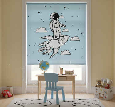 Toile fenêtre chambre enfant astronaute et étoiles - TenStickers